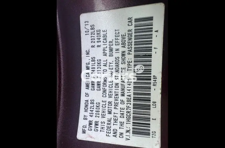 HONDA ACCORD 2013 - 4/7