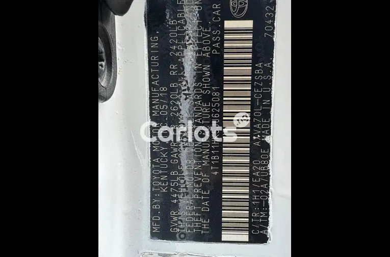 2018 TOYOTA CAMRY S E - 6/7