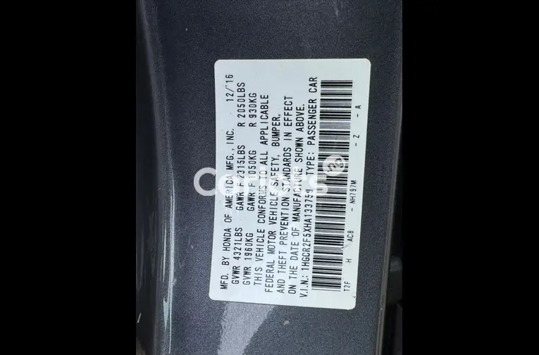 2017 HONDA ACCORD SPORT - 6/7