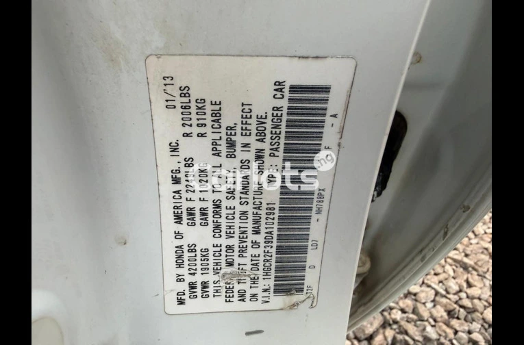 Distress Foreign used 2013 Honda Accord - 5/7