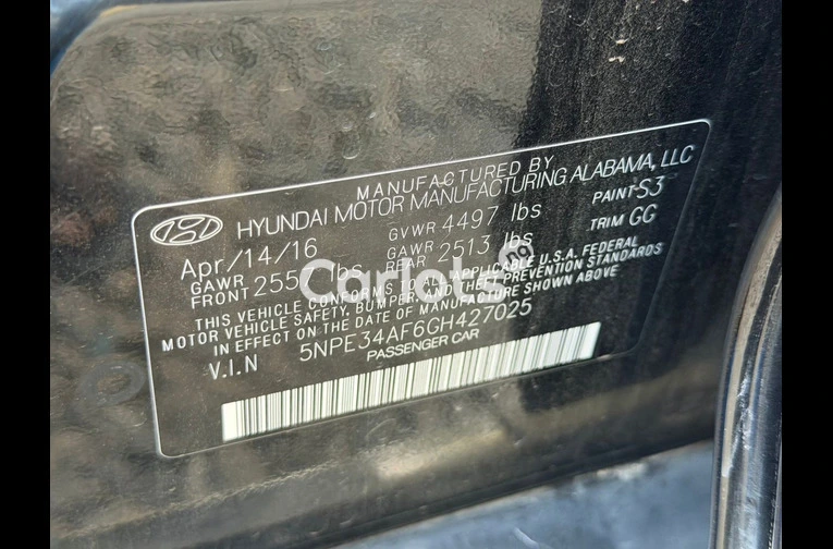 Distress foreign used 2016 Hyundai sonata - 4/7
