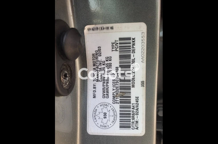 Registered 2004 Toyota Corolla LE - 2/7