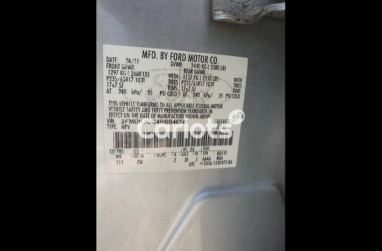 Foreign used Ford Edge 2012 model - 3/7