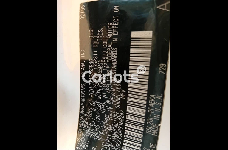 FOREIGN USED 2008 TOYOTA SIENNA LE FULL OPTION - 5/7