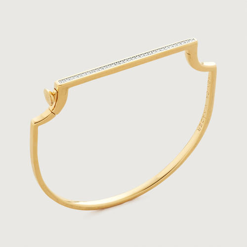 Gold Vermeil Signature Diamond Slim Bangle - Diamond