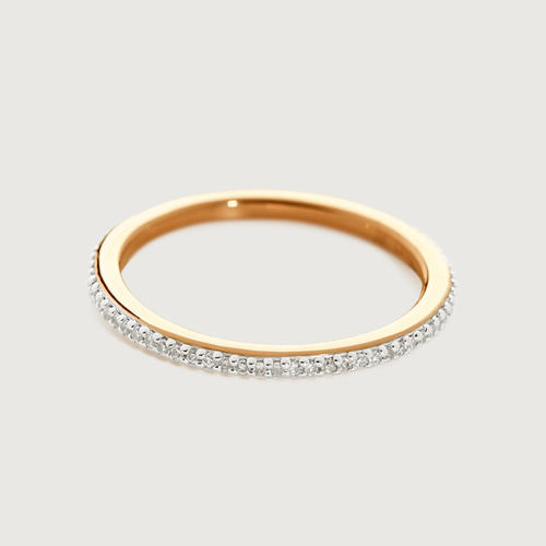 Gold Vermeil Diamond Eternity Ring 0.8mm - Diamond
