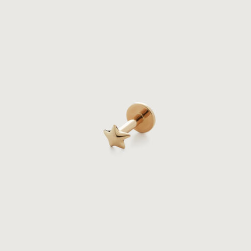 Gold Star Flat Back Piercing Stud