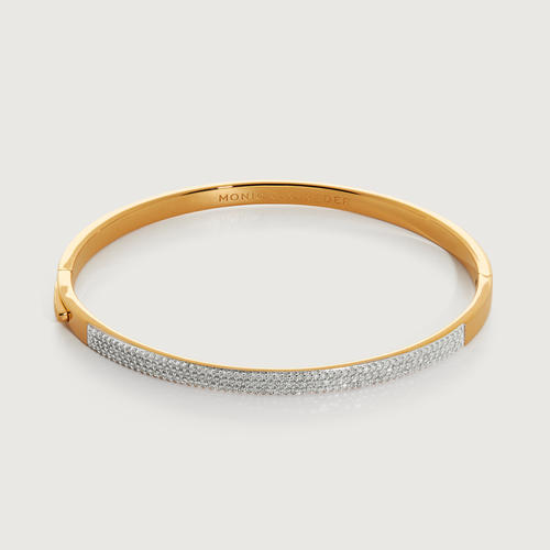 Gold Vermeil Essential Pavé Diamond Bangle - Diamond