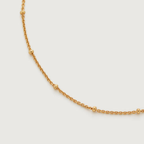 Gold Vermeil Beaded Chain Necklace 16-18'