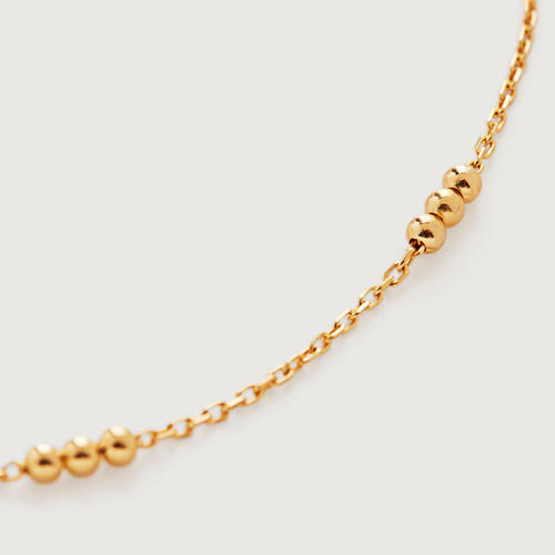 Gold Vermeil Triple Beaded Chain Necklace 18-20'