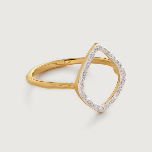 Gold Vermeil Riva Kite Diamond Ring - Diamond