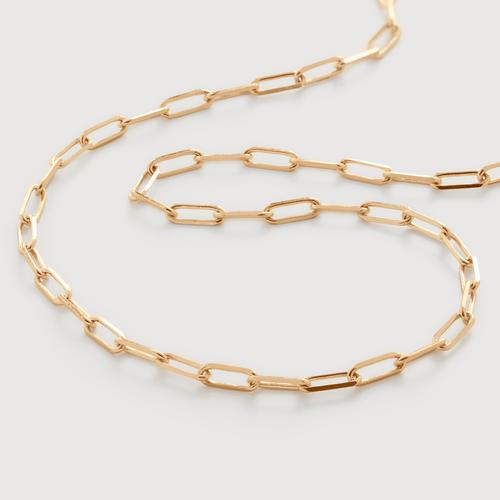 Gold Mini Paperclip Chain Necklace 18'