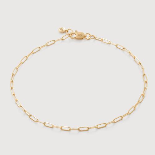 Gold Mini Paperclip Chain Bracelet