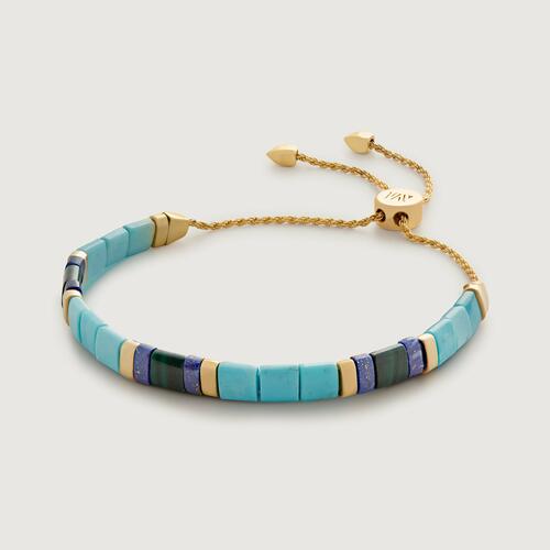 Gold Vermeil Delphi Multi Gemstone Friendship Bracelet - Turquoise