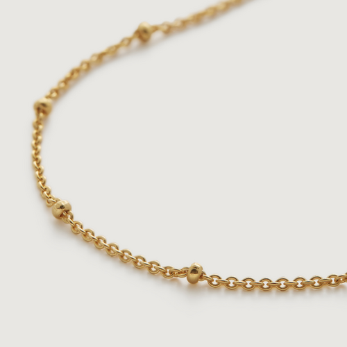 Gold Vermeil Beaded Chain Necklace 21-24'