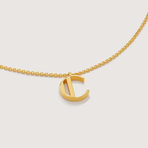 Gold Vermeil Initial C Chain Necklace