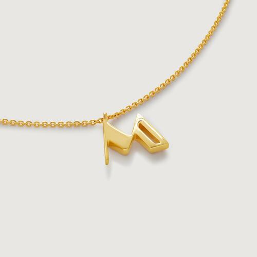 Gold Vermeil Initial M Chain Necklace