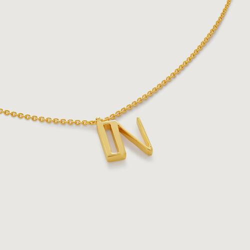 Gold Vermeil Initial N Chain Necklace