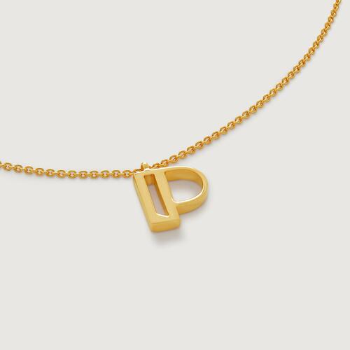 Gold Vermeil Initial P Chain Necklace