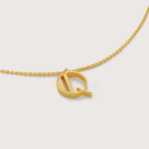 Gold Vermeil Initial Q Chain Necklace