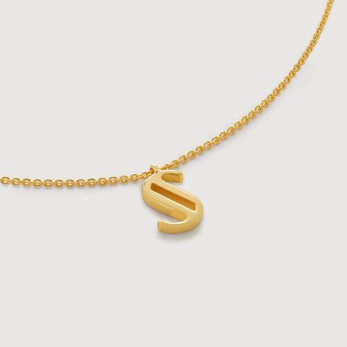 Gold Vermeil Initial S Chain Necklace