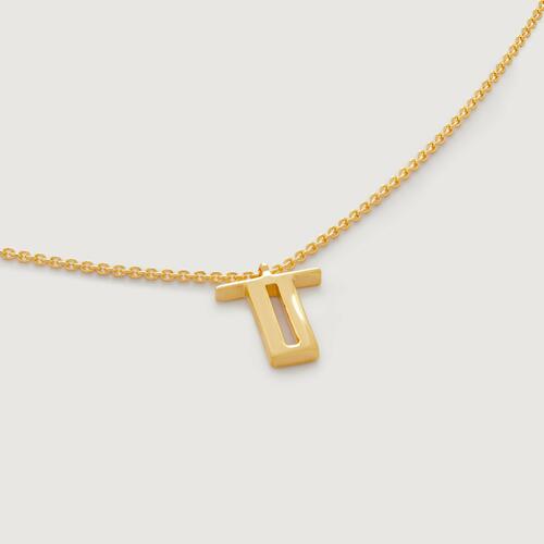 Gold Vermeil Initial T Chain Necklace