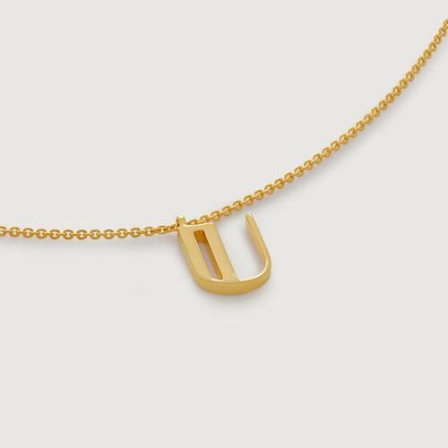 Gold Vermeil Initial U Chain Necklace