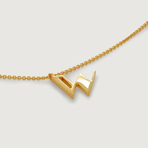Gold Vermeil Initial W Chain Necklace