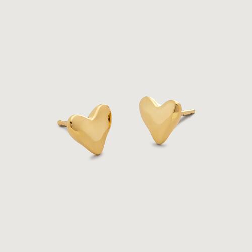 Gold Vermeil Heart Stud Earrings