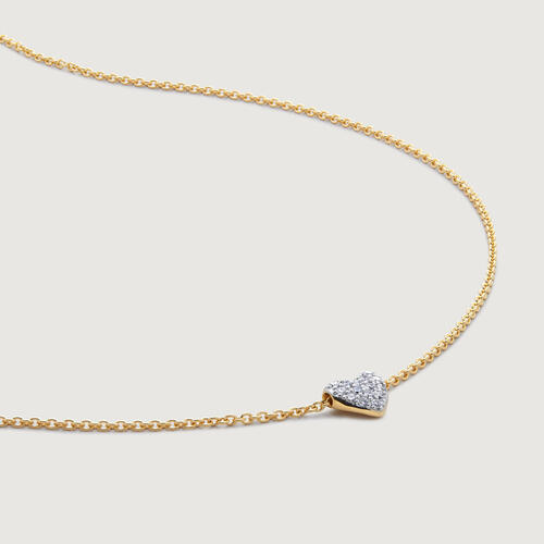 Gold Vermeil Heart Diamond Chain Necklace - Lab Grown Diamond