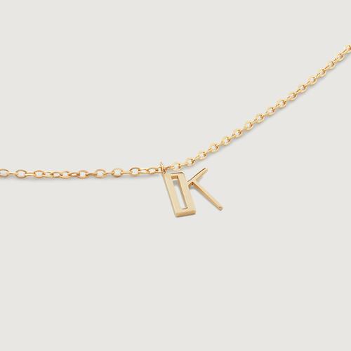Gold Mini Initial K Chain Necklace