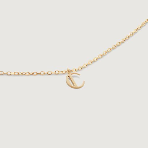Gold Mini Initial C Chain Necklace