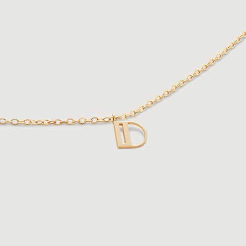 Gold Mini Initial D Chain Necklace