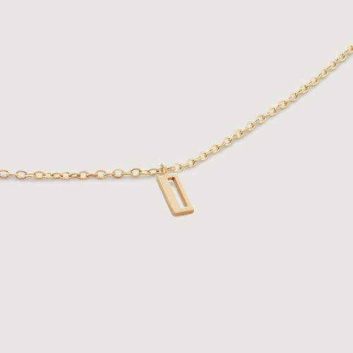 Gold Mini Initial I Chain Necklace