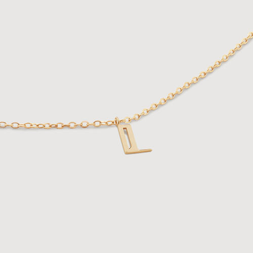 Gold Mini Initial L Chain Necklace