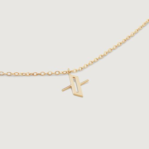 Gold Mini Initial X Chain Necklace