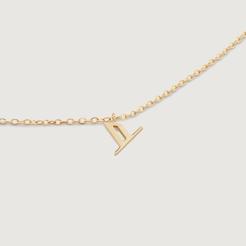 Gold Mini Initial Y Chain Necklace