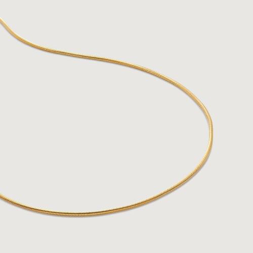 Gold Vermeil Round Thin Snake Chain Necklace
