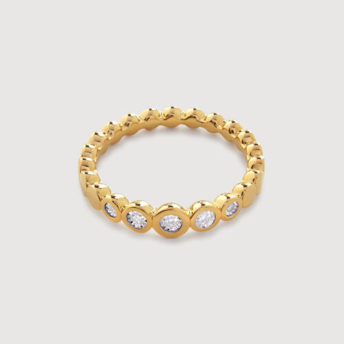 Gold Vermeil Graduated Diamond Half Eternity Ring - Lab Grown Diamond