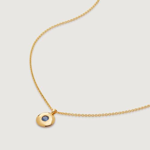 Gold Vermeil September Birthstone Chain Necklace - Blue Sapphire