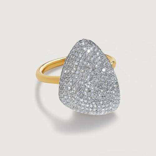 Gold Vermeil Nura Pavé Diamond Ring - Diamond