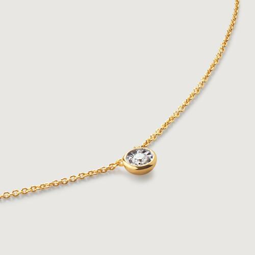 Gold Vermeil Solitaire Diamond Medium Chain Necklace - Lab Grown Diamond