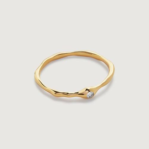Gold Vermeil Diamond Stacking Ring - Lab Grown Diamond