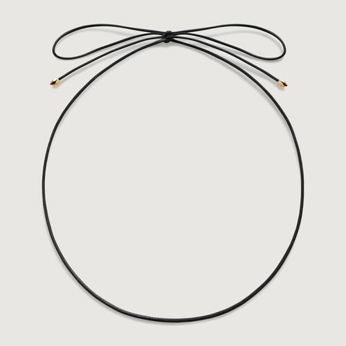 Gold Vermeil Cord Necklace - Black