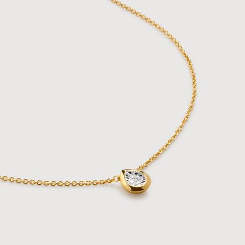 Gold Vermeil Pear Diamond Chain Necklace - Lab Grown Diamond