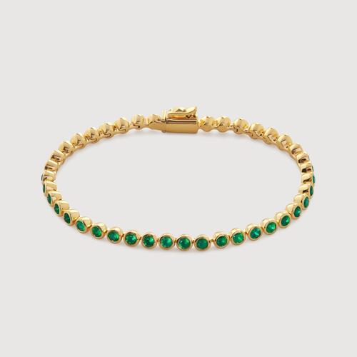 Gold Vermeil Gemstone Essential Tennis Bracelet - Green Onyx