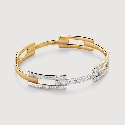 Gold Vermeil Signature Link Full Pavé Diamond Bangle - Lab Grown Diamond