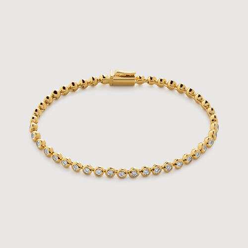 Gold Vermeil Round Diamond Tennis Bracelet - Lab Grown Diamond
