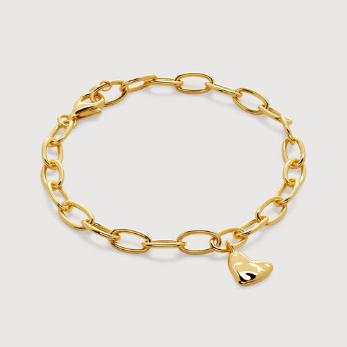 Gold Vermeil Heart Charm Bracelet