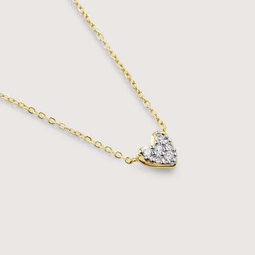 Gold Mini Heart Diamond Chain Necklace - Lab Grown Diamond